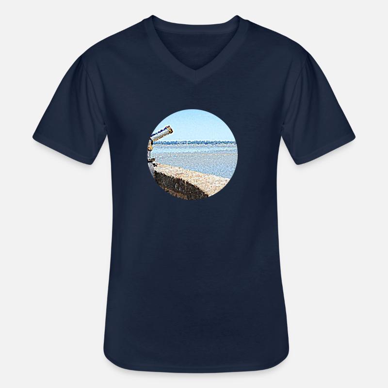 Fernblick auf das Meer - Männer-T-Shirt mit V-Ausschnitt - Navy