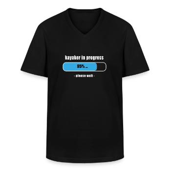 kayaker in progress - Men's V-Neck T-Shirt - black - Front - AI Model Male 178 dark (178cm)