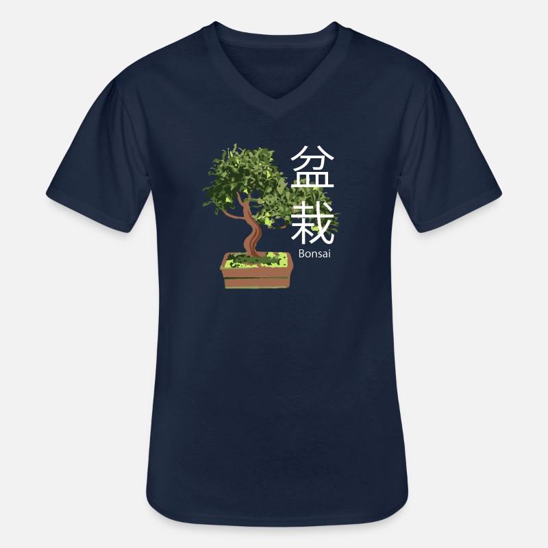 Bonsai Baum Pflanzen - Männer-T-Shirt mit V-Ausschnitt - Navy