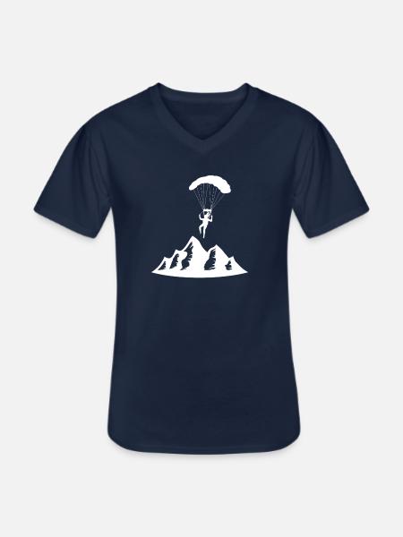 Paragliding Paraglider Parachute Parachute Para - Men's V-Neck T-Shirt - navy