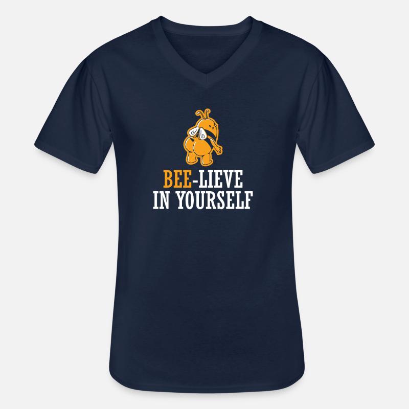 Biene - Männer-T-Shirt mit V-Ausschnitt - Navy