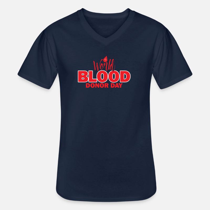 Blutspende Blutspenden Blutspender - Männer-T-Shirt mit V-Ausschnitt - Navy