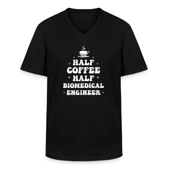 Proud Biomedical Technician Biology Research Bio - Men's V-Neck T-Shirt - black - Front - AI Model Male 178 dark (178cm)
