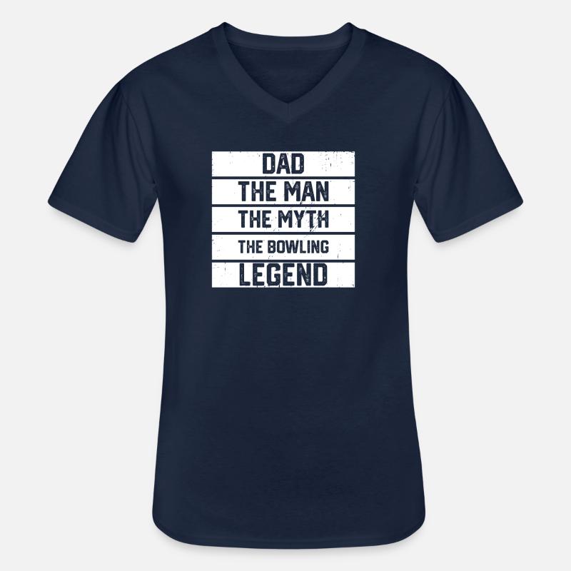 Bowling Vater Papa Cooler - Männer-T-Shirt mit V-Ausschnitt - Navy