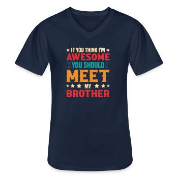Bruderherz Bester Bruder der Welt Geschenkidee - Männer-T-Shirt mit V-Ausschnitt - Navy - Vorne - AI Model Male 178 dark (178cm)