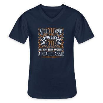 70. Geburtstag 70 Jahre Geburtstagsgeschenk - Männer-T-Shirt mit V-Ausschnitt - Navy - Vorne - AI Model Male 178 dark (178cm)