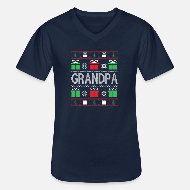 Weihnachten Opa - Männer-T-Shirt mit V-Ausschnitt - Navy