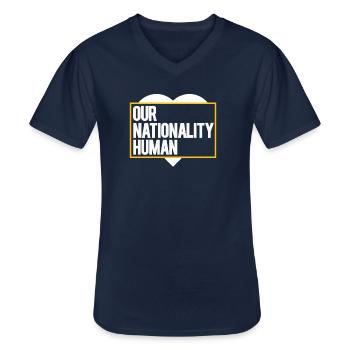 Nationalität Mensch Gegen Rassismus Menschenrechte - Männer-T-Shirt mit V-Ausschnitt - Navy - Vorne - AI Model Male 178 dark (178cm)
