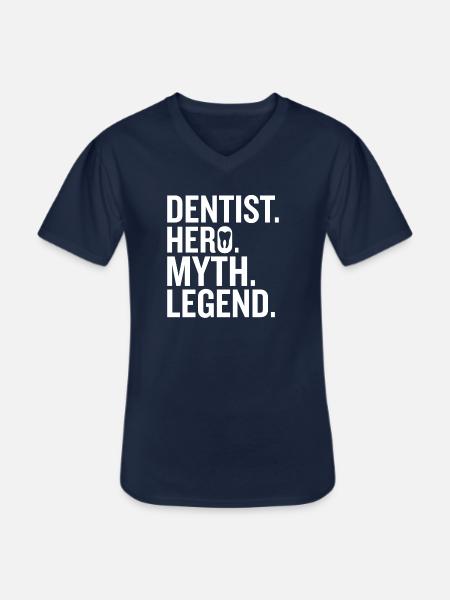 Klinikassistent Tandlæge Tand - Klassisk herre T-shirt med V-udskæring - marineblå