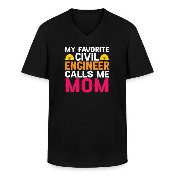 Bauingenieur Brückenbau Statik Sohn Mama Ingenieur - Männer-T-Shirt mit V-Ausschnitt - Schwarz - Vorne - AI Model Male 178 dark (178cm)