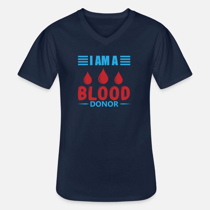 Blutspende Blutspenden Blutspender - Männer-T-Shirt mit V-Ausschnitt - Navy