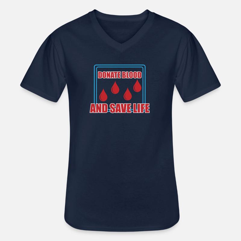 Blutspende Blutspenden Blutspender - Männer-T-Shirt mit V-Ausschnitt - Navy