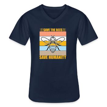 Biene - Männer-T-Shirt mit V-Ausschnitt - Navy - Vorne - AI Model Male 178 dark (178cm)