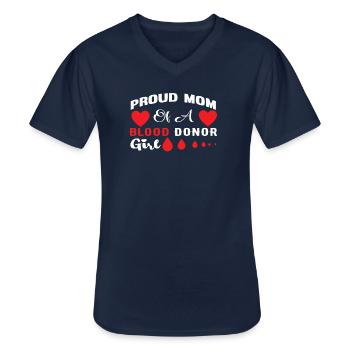 Blutspende Blutspenden Blutspender Mama Tochter - Männer-T-Shirt mit V-Ausschnitt - Navy - Vorne - AI Model Male 178 dark (178cm)