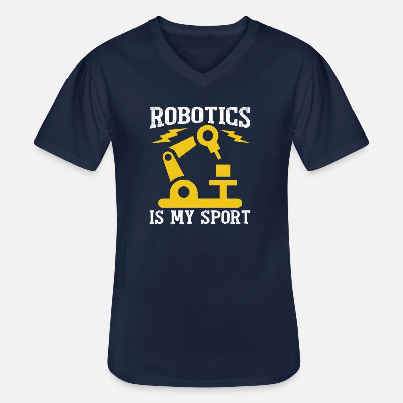 Robot Programmer Automation Technician - Men's V-Neck T-Shirt - navy