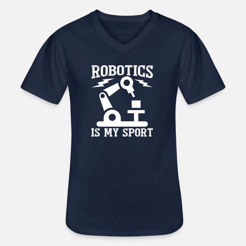 Roboter Programmierer Automatisierungstechniker - Männer-T-Shirt mit V-Ausschnitt - Navy