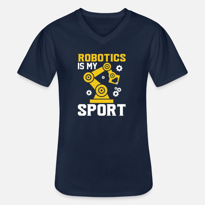 Robot Programmer Automation Technician - Men's V-Neck T-Shirt - navy
