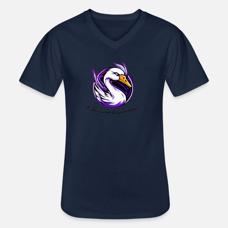 swan Schwanau 2 - Männer-T-Shirt mit V-Ausschnitt - Navy