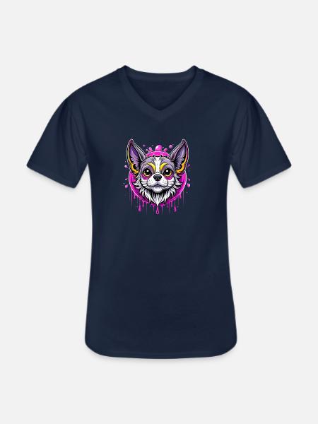 Chihuahua Purple - Men's V-Neck T-Shirt - navy