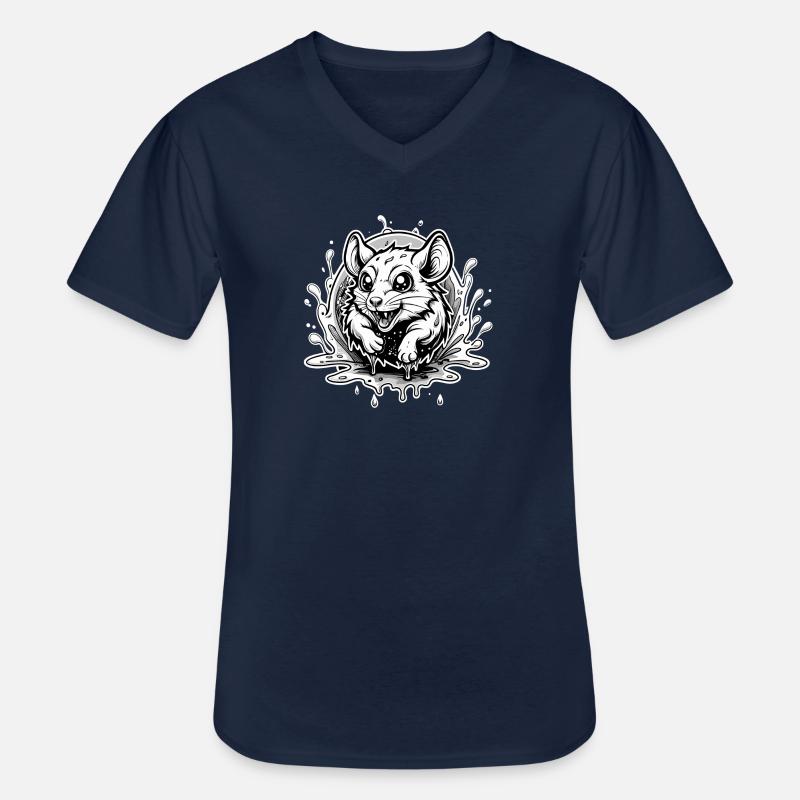 cute rat - Männer-T-Shirt mit V-Ausschnitt - Navy