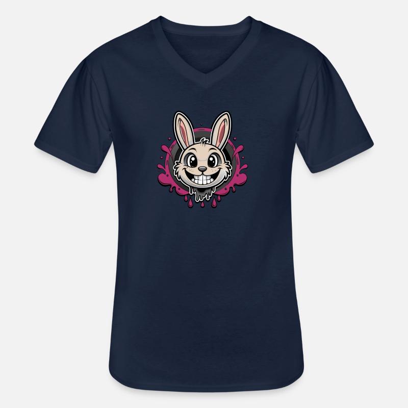smiling easter bunny - Männer-T-Shirt mit V-Ausschnitt - Navy