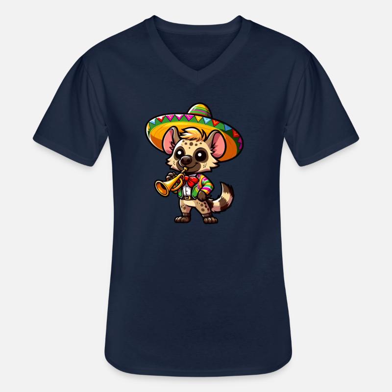 Cinco de Mayo Hyäne Trompeter - Männer-T-Shirt mit V-Ausschnitt - Navy