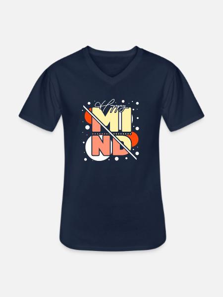 heureux, vie heureuse - T-shirt col V Homme - marine