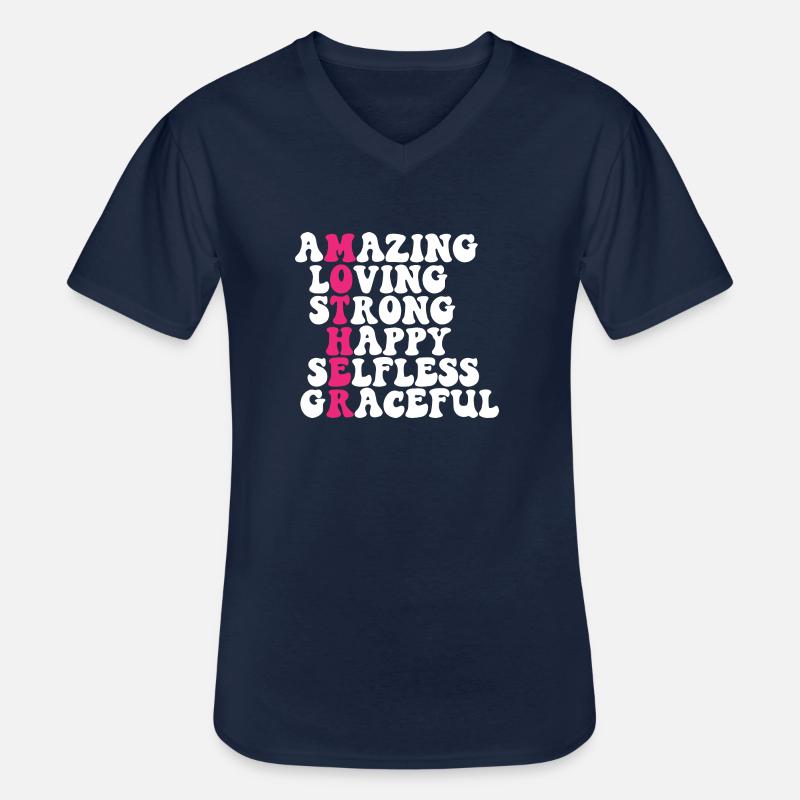 Beste Mutter Mama Eltern Geburt - Männer-T-Shirt mit V-Ausschnitt - Navy