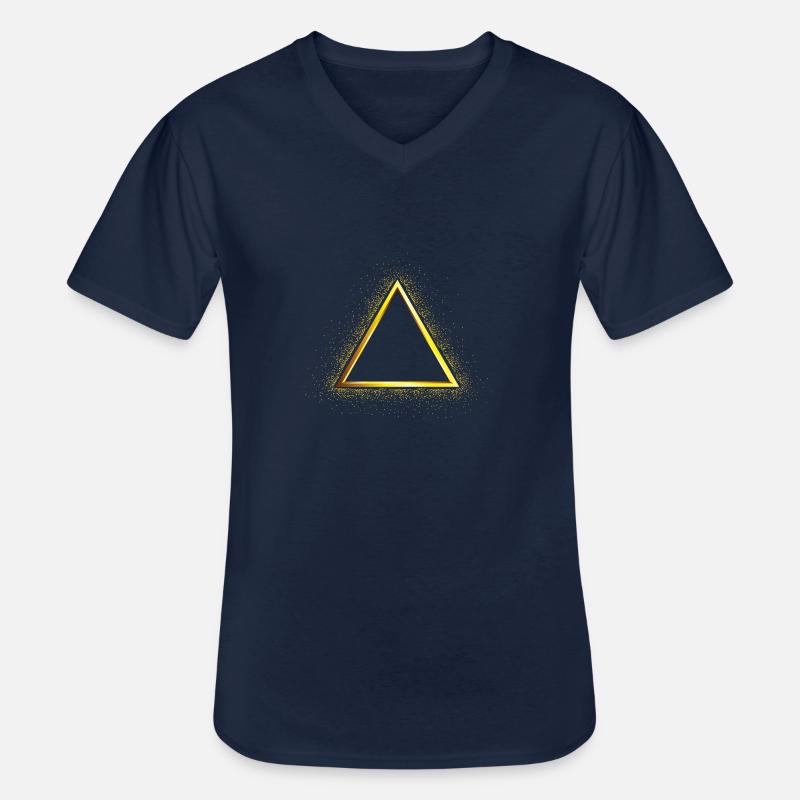 Dreieck Gold - Männer-T-Shirt mit V-Ausschnitt - Navy