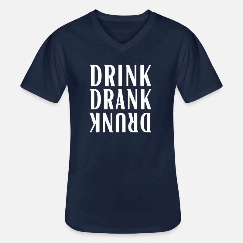 Drink Drank Drunk - Männer-T-Shirt mit V-Ausschnitt - Navy