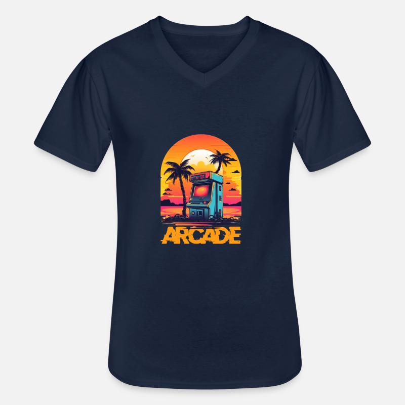 Pixel-Arcade-Controller Konsolenspieler-Abenteuer - Männer-T-Shirt mit V-Ausschnitt - Navy