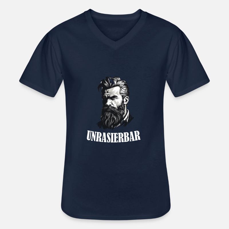 Unrasierbar Wikinger Bartträger Lustiger Bart - Männer-T-Shirt mit V-Ausschnitt - Navy