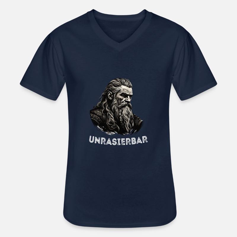 Lustiger Bart Spruch Wikinger Bartträger - Männer-T-Shirt mit V-Ausschnitt - Navy