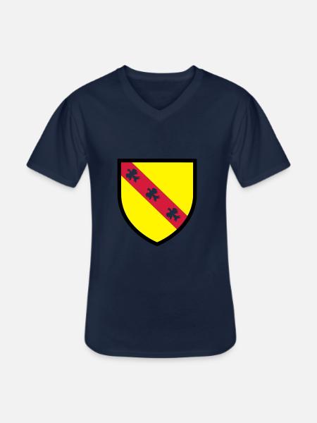 Blason Lorraine (T) - T-shirt col V Homme - marine