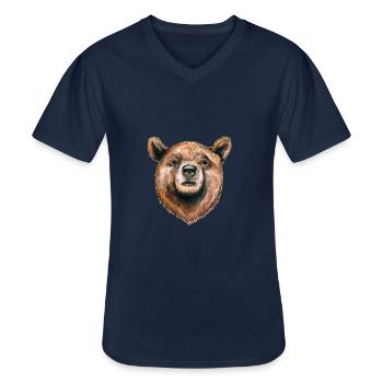 porter - T-shirt col V Homme - marine - Devant - AI Model Male 178 dark (178cm)