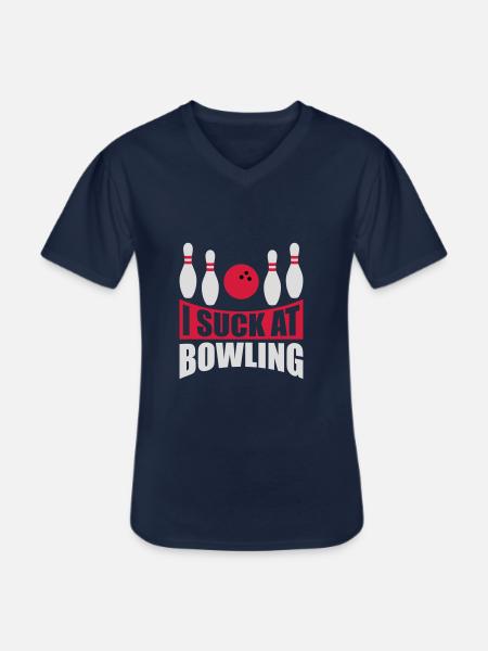 I suck at bowling - Men's V-Neck T-Shirt - navy