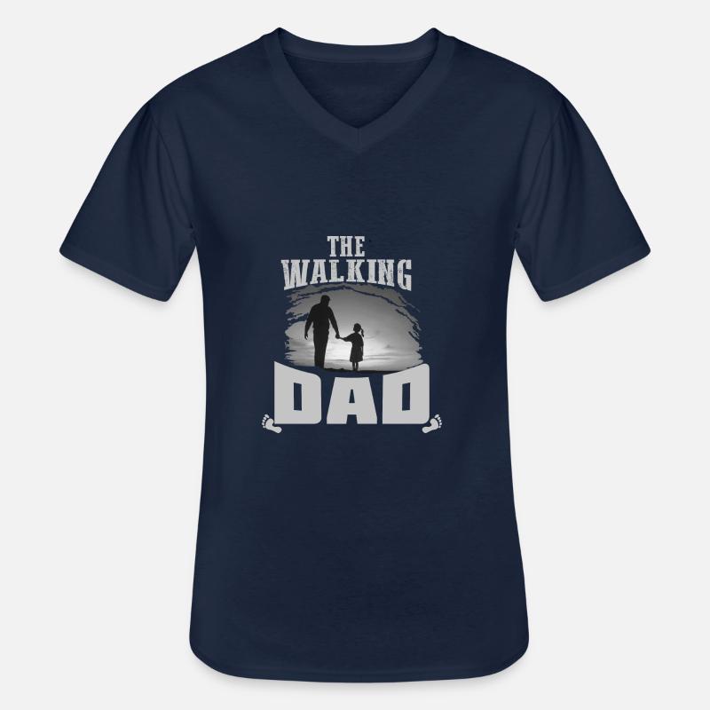 Walking Dad Hemd2 - Männer-T-Shirt mit V-Ausschnitt - Navy