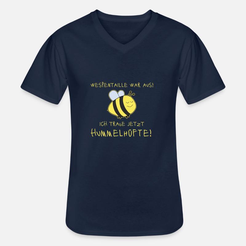Hummel Dick Lustig - Männer-T-Shirt mit V-Ausschnitt - Navy