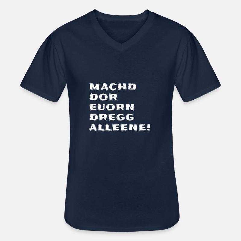 Sächsischer Dialekt Sachsen Spruch - Männer-T-Shirt mit V-Ausschnitt - Navy