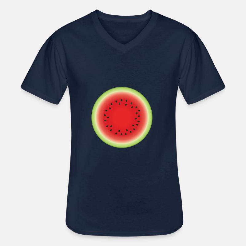 Glückliche Melone - Männer-T-Shirt mit V-Ausschnitt - Navy
