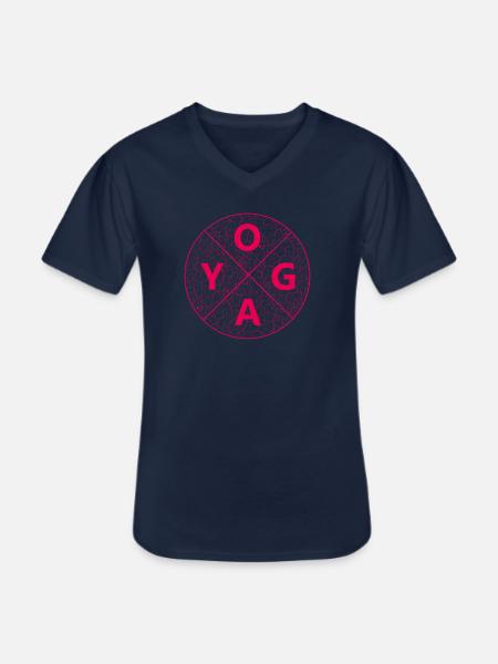 Yoga - Männer-T-Shirt mit V-Ausschnitt - Navy