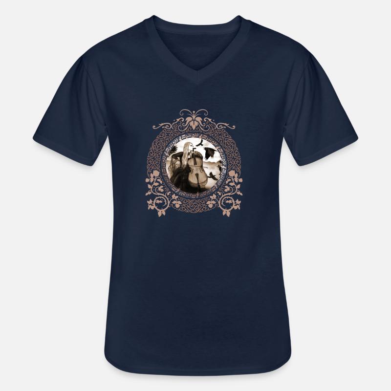 Gothic Cellist - Männer-T-Shirt mit V-Ausschnitt - Navy