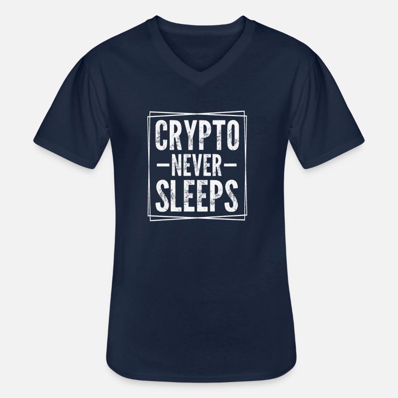 Krypto schläft nie - Männer-T-Shirt mit V-Ausschnitt - Navy