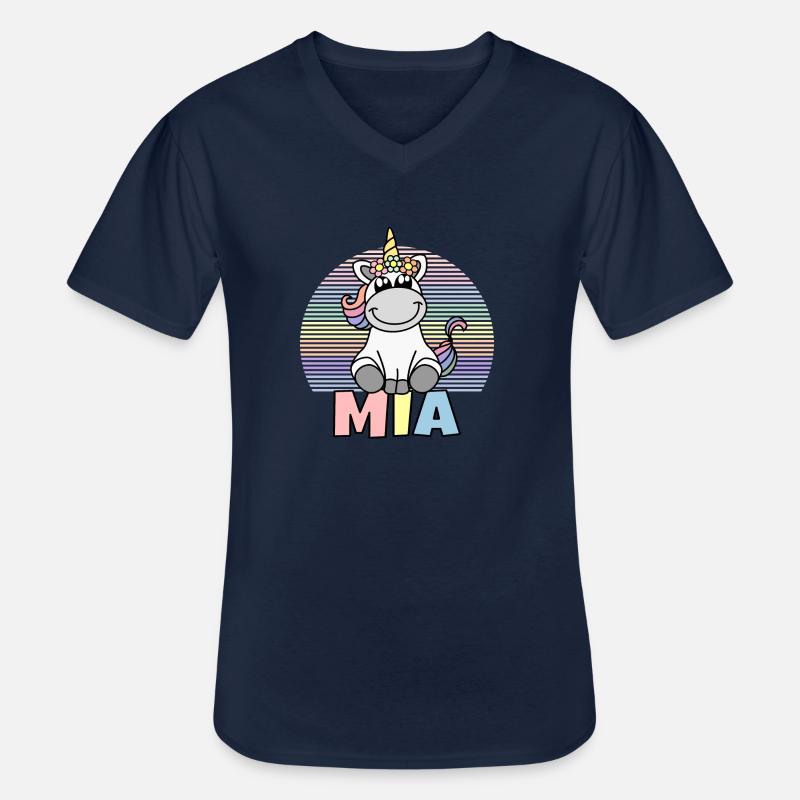 Mia Einhorn Name - Männer-T-Shirt mit V-Ausschnitt - Navy