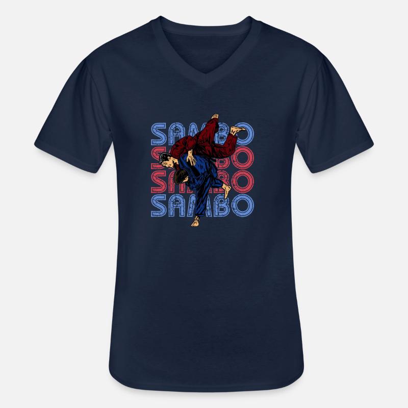 Sambo Selbstverteidigung UdSSR Kampfkunst - Männer-T-Shirt mit V-Ausschnitt - Navy