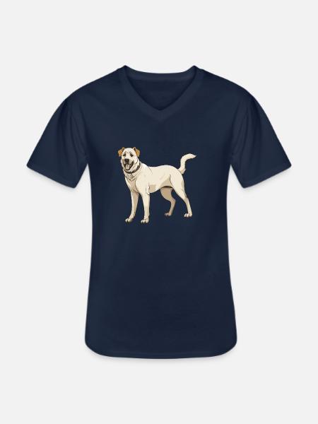 Kangal Dog - Men's V-Neck T-Shirt - navy