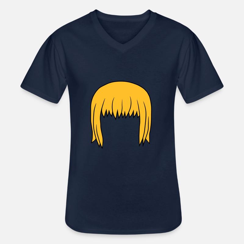 Anime Blonde Bobfrisur Bob - Männer-T-Shirt mit V-Ausschnitt - Navy