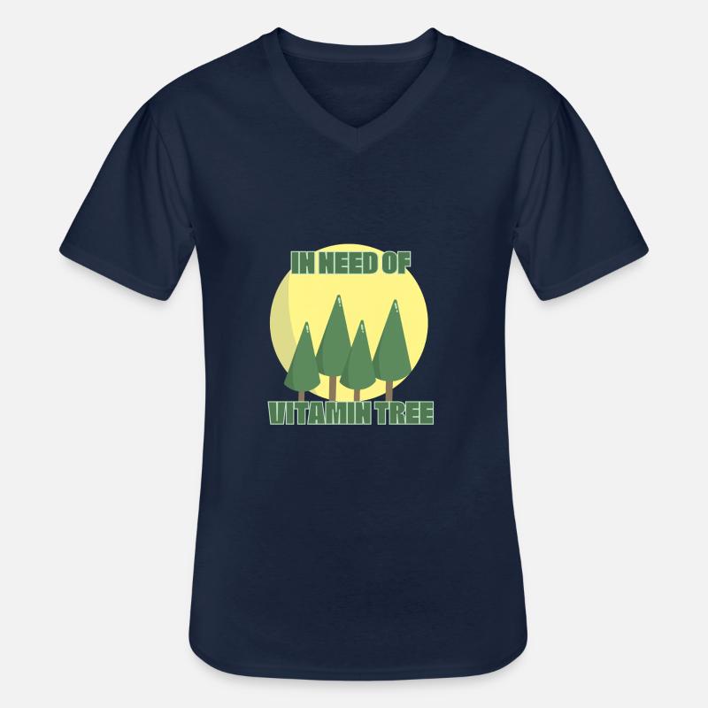 Vitamin Tree - Männer-T-Shirt mit V-Ausschnitt - Navy