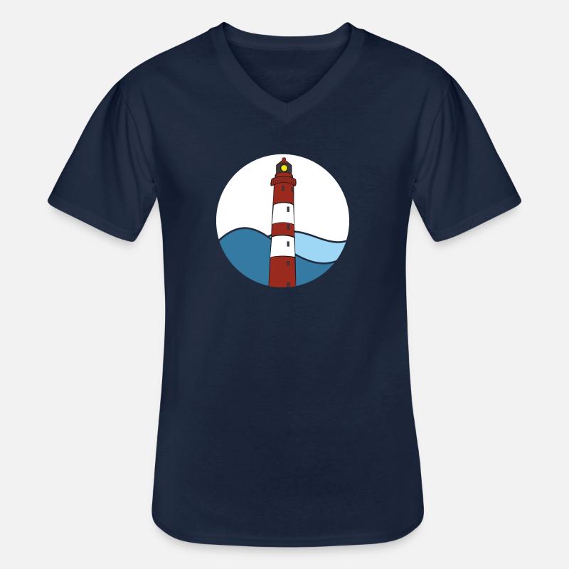 Leuchtturm Amrum Liebe - Männer-T-Shirt mit V-Ausschnitt - Navy