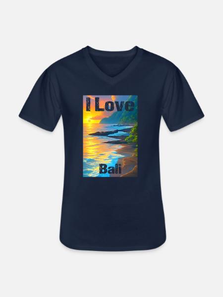 J’adore Bali - T-shirt col V Homme - marine